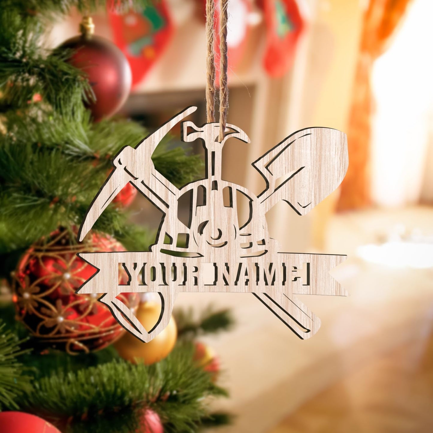 Custom Coal Miner Christmas Ornament – Personalized Name Decor Cmn20
