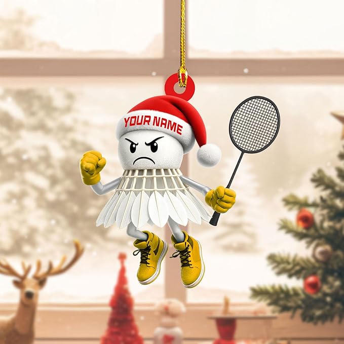 Pesonalized Christmas Gift for Badminton Players, Sports Lovers Badminton Ornament LL42