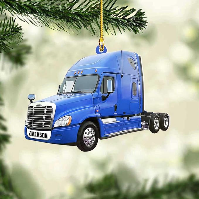 Personalized Semi Truck Christmas Decor - Truck Driver Ornament Gift L13