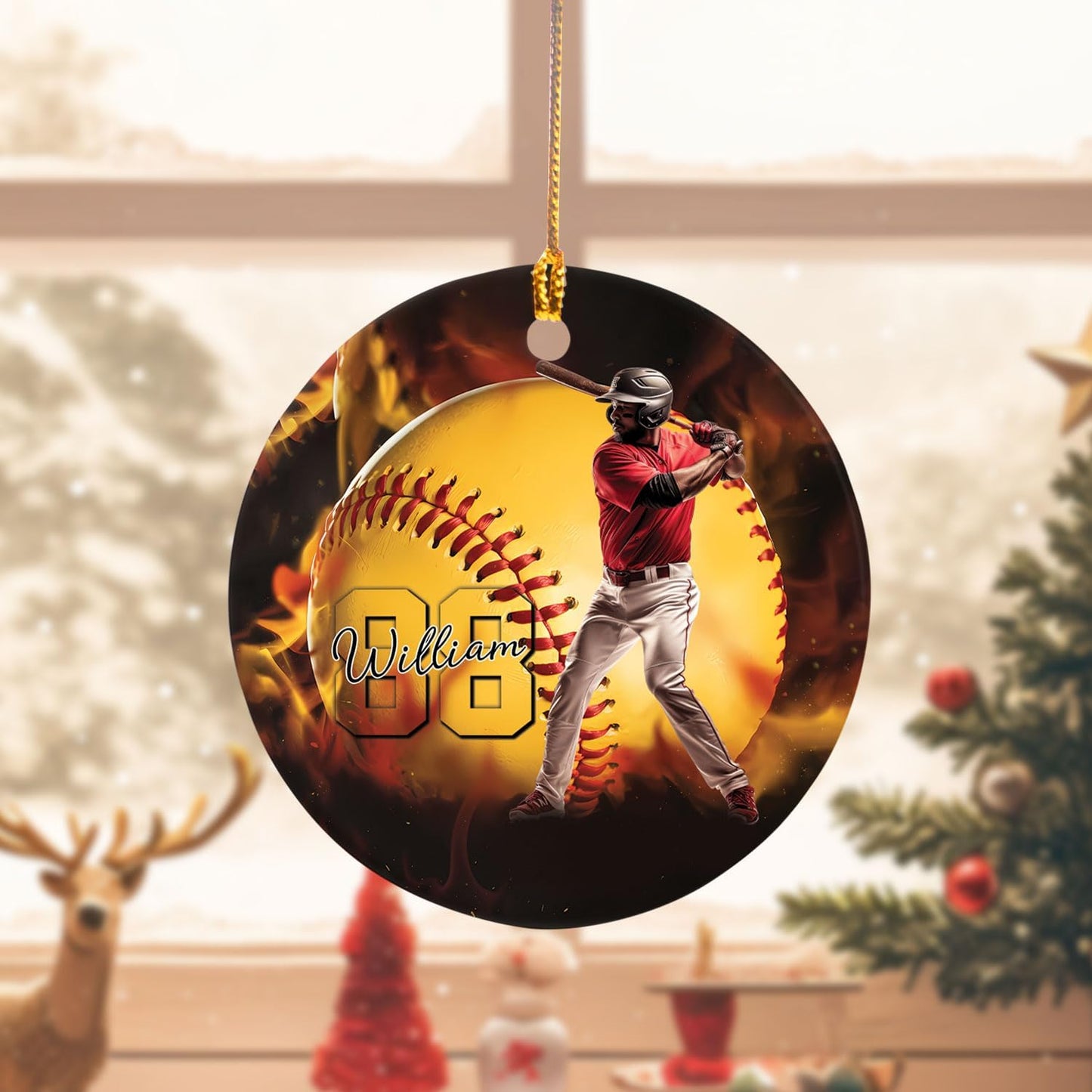 Personalized Softball Ornament – Custom Sports Christmas Tree C15
