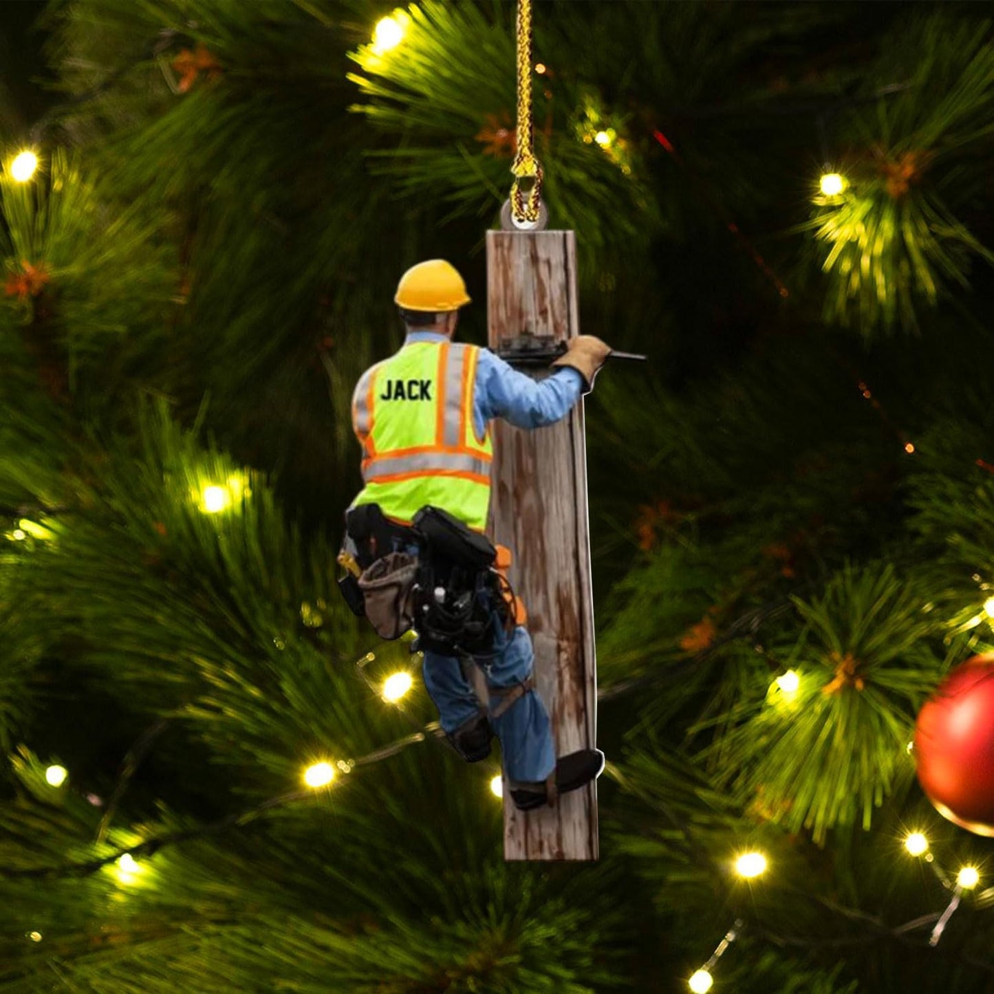 Custom Lineman Style 16 Christmas Ornament