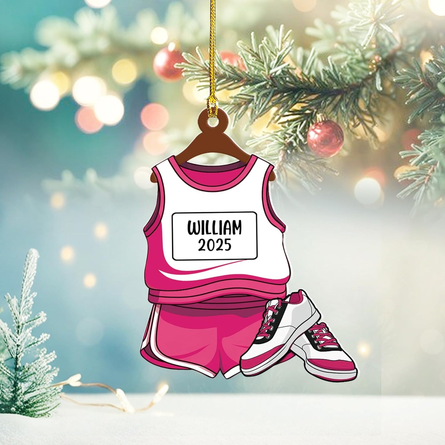 Personalized Marathon Ornament – Custom Name Acrylic Running Christmas Decoration, Runner Gift TM15