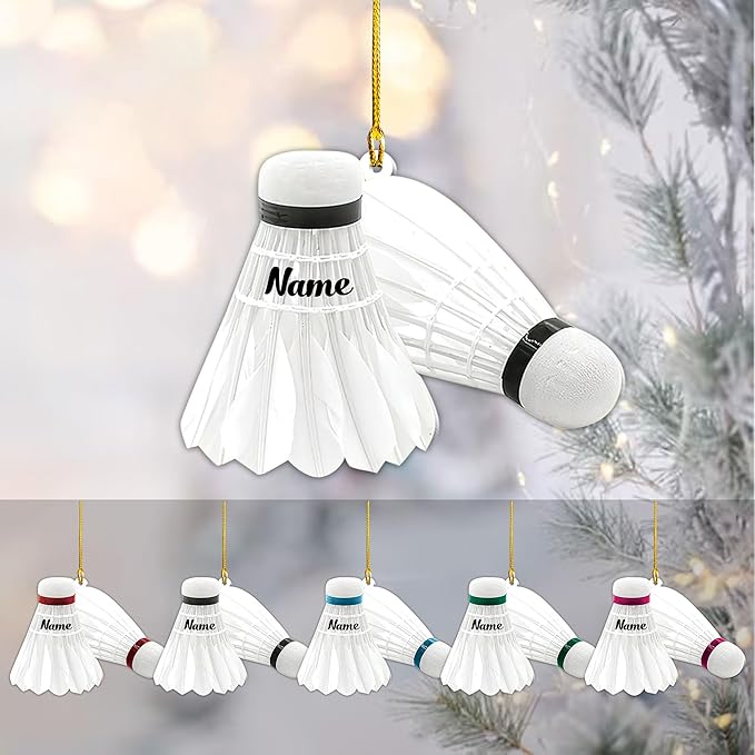 Personalized Badminton Ornament, Custom Christmas Gift for Players, Coaches & Racket Sports Lovers