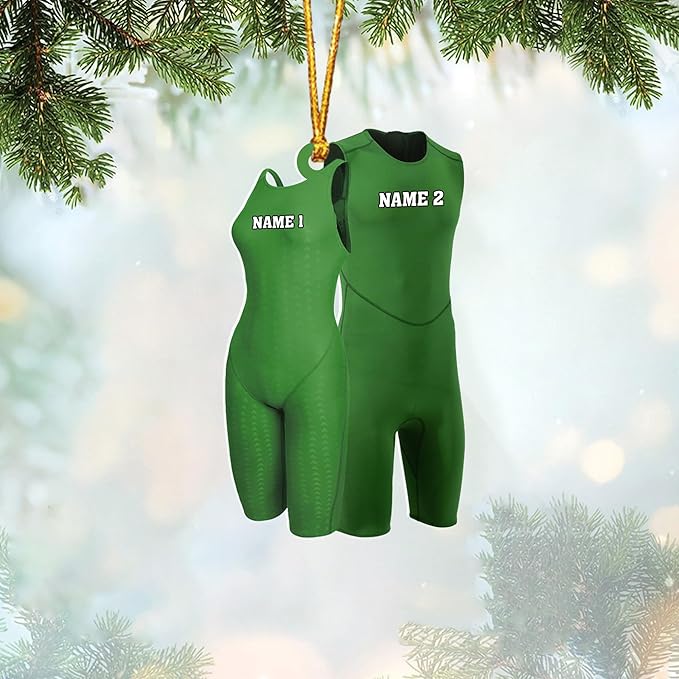 Personalized Swimming Ornament - Custom Swimmer Christmas Gift for Boys, Girls & Pool Lovers LL14