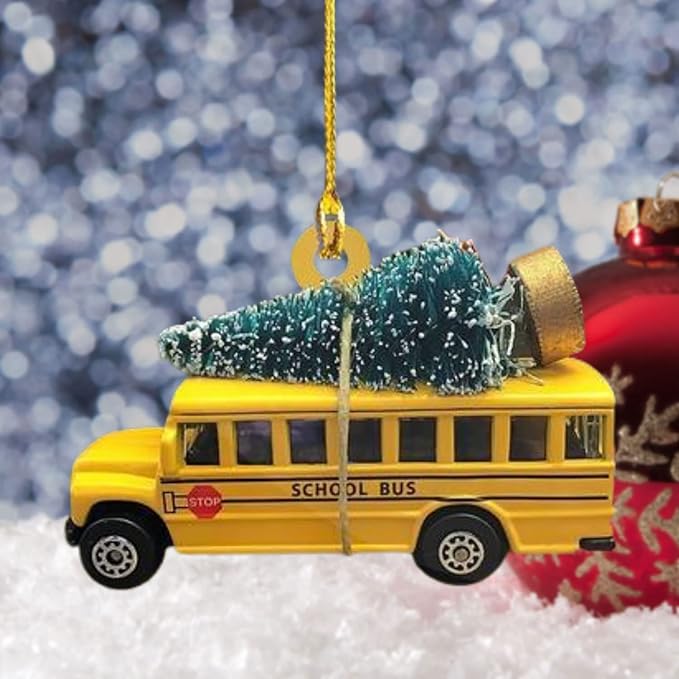 Personalized School Bus Ornament - Bus Driver Christmas Gift L2