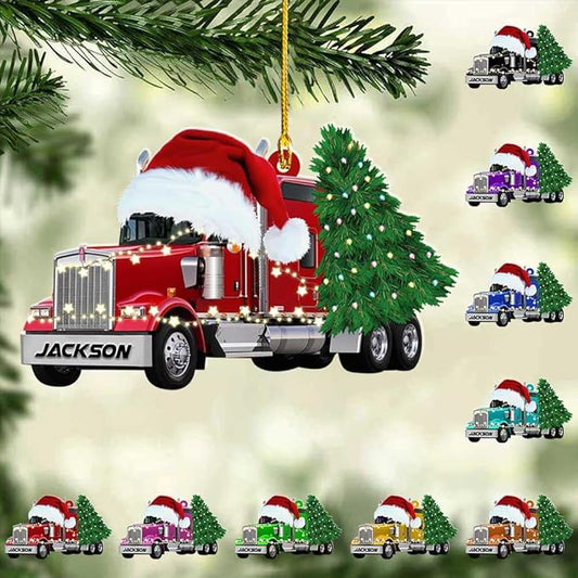 Customized Semi Truck Christmas Decor - Truck Driver Ornament Gift L17