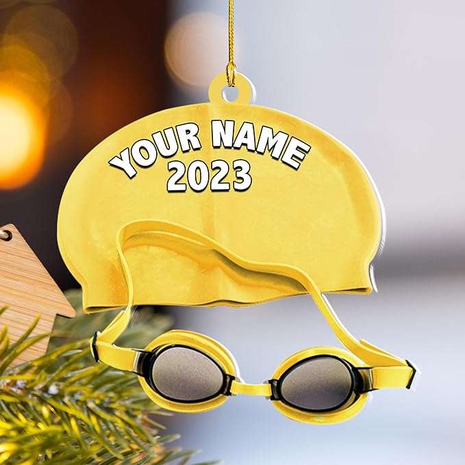 Personalized Swimming Ornament - Custom Swimmer Christmas Gift for Boys, Girls & Pool Lovers LL9