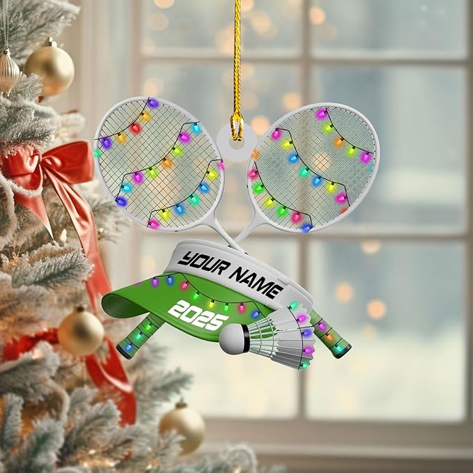Pesonalized Christmas Gift for Badminton Players, Sports Lovers Badminton Ornament LL44