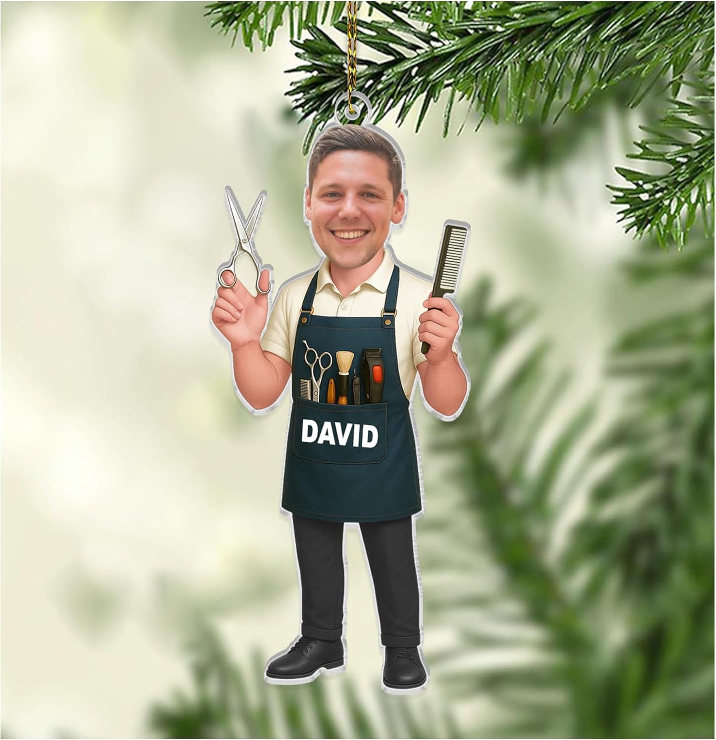 Personalized Hair Stylist Ornament for Men –  Barber Christmas Ornaments