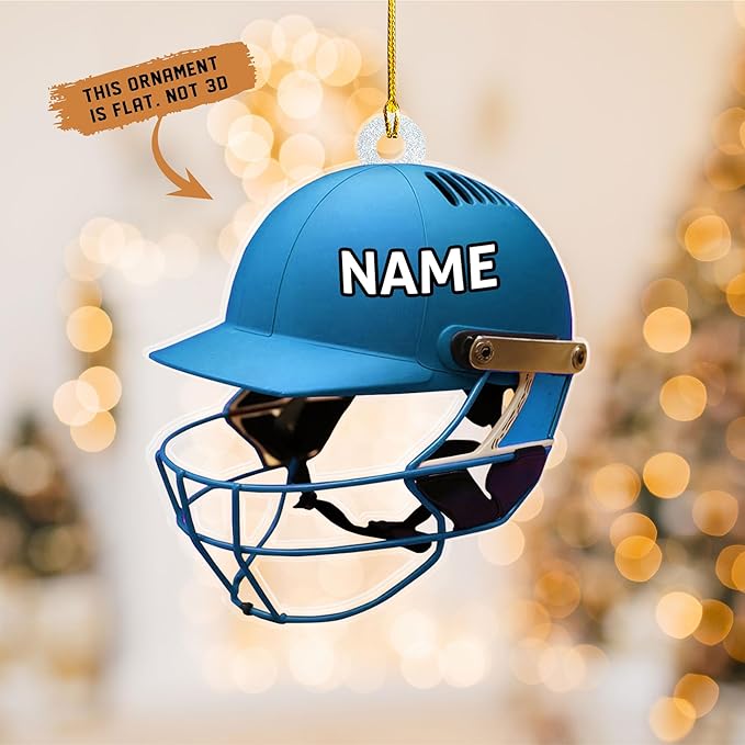 Personalized Cricket Christmas Ornament 2025, Custom Cricket Bat Ornament NO8
