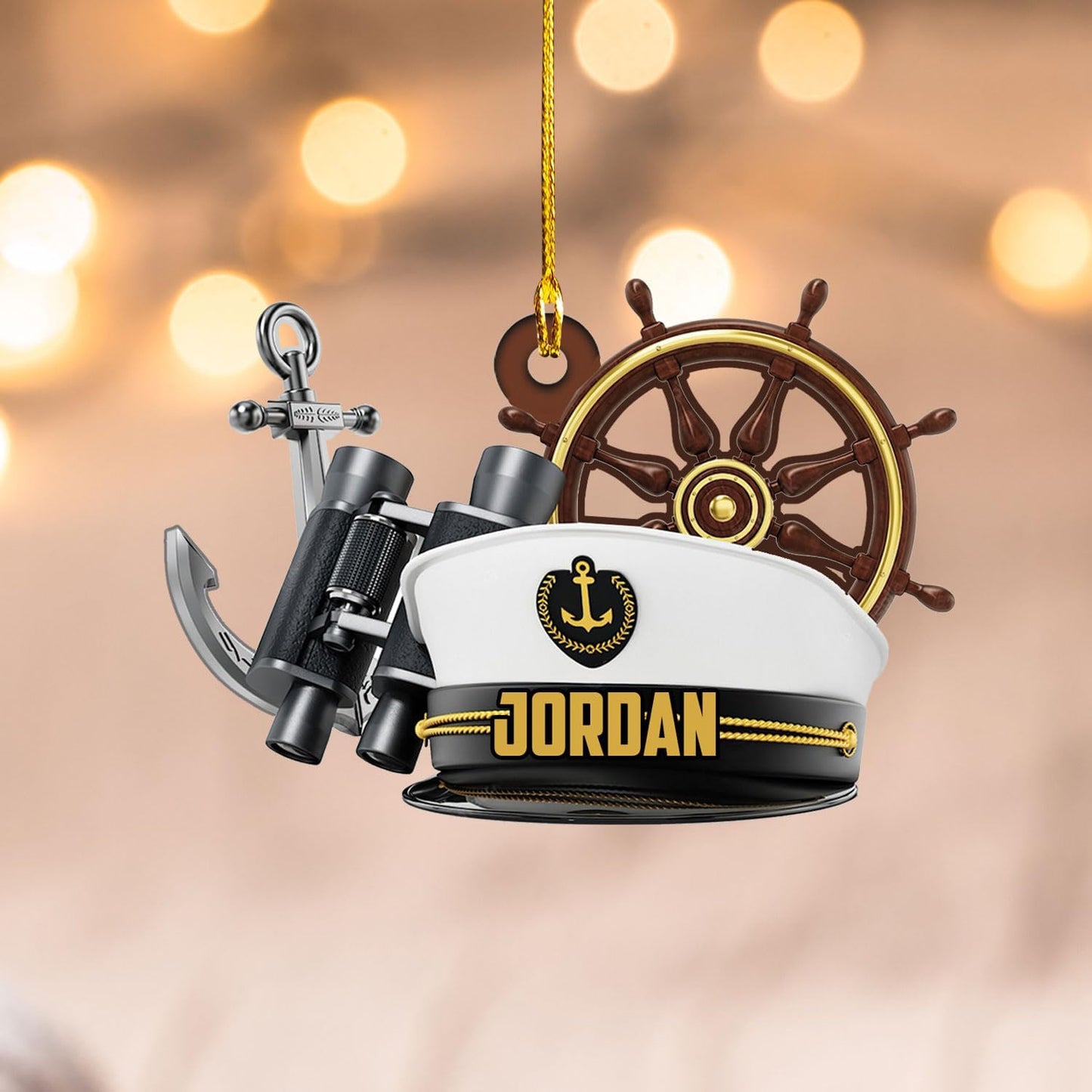 Custom Name Sailor Ornament – Personalized Captain Acrylic Sailing Ornament, Nautical Christmas Tree Decoration for Navy Lovers TS30