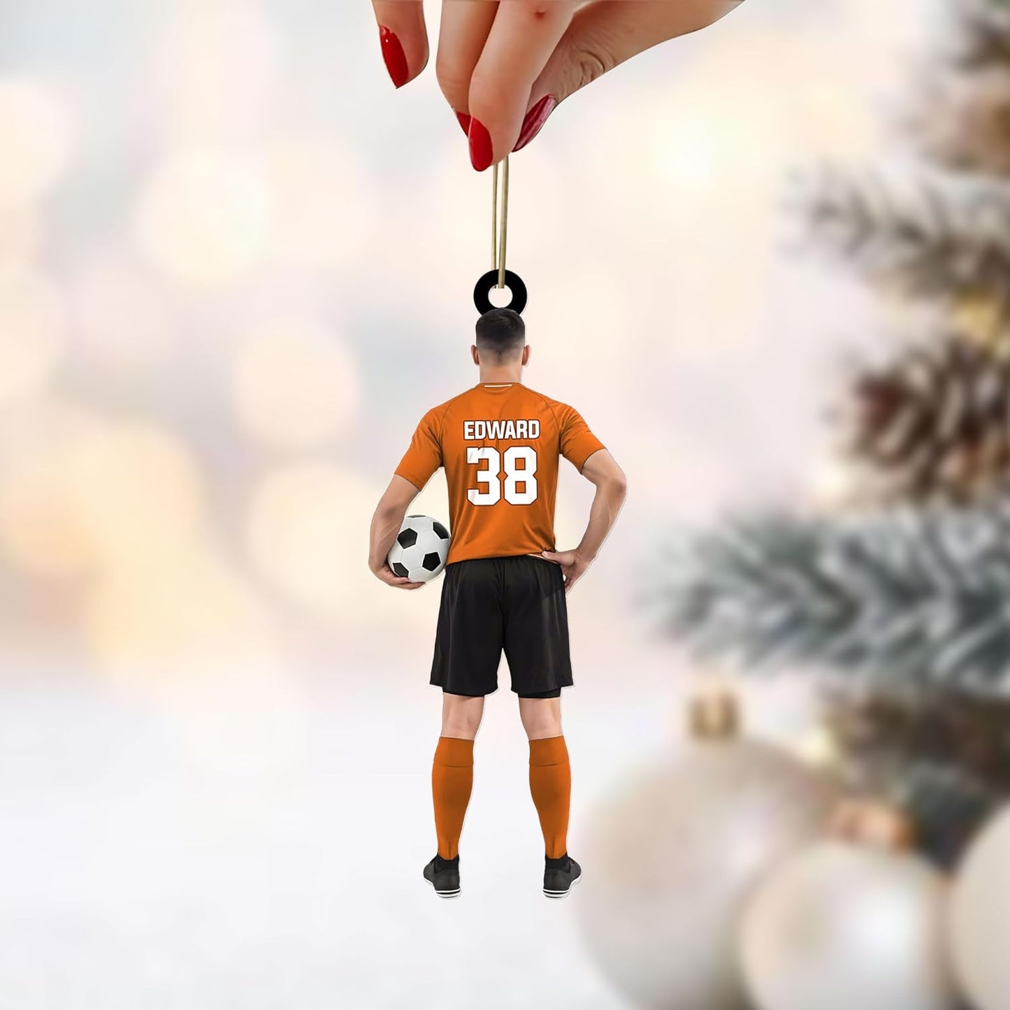 Custom Soccer Christmas Ornament Gift for Soccer Player Christmas Decor Tree Ornament  C11