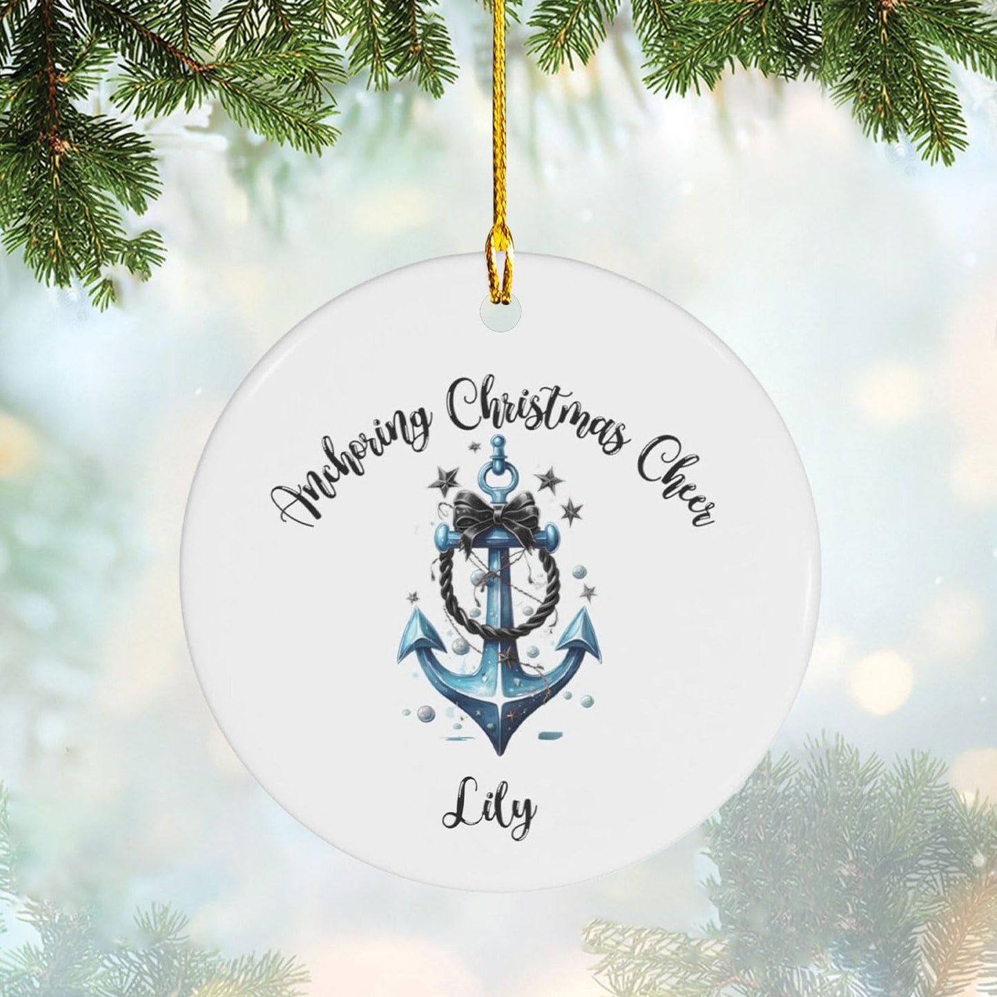 Custom Name Sailor Ornament – Personalized Captain Acrylic Sailing Ornament, Nautical Christmas Tree Decoration for Navy Lovers TS24