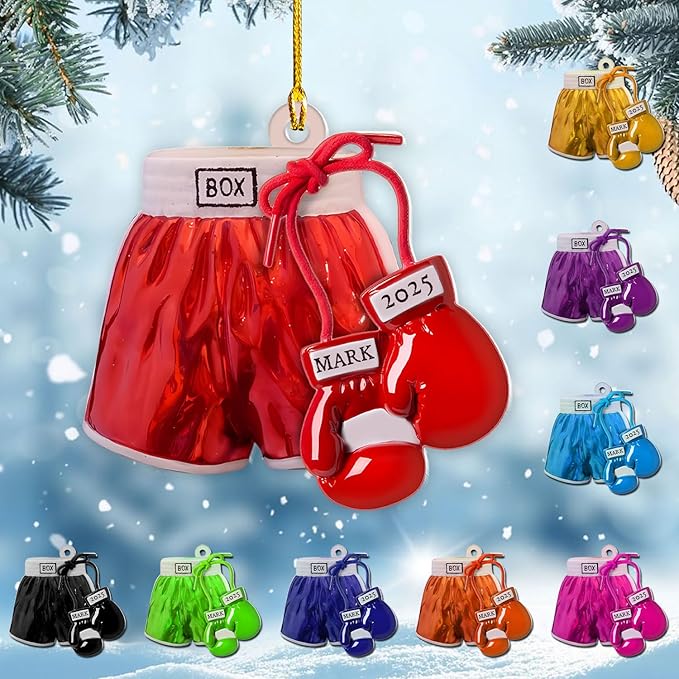 Personalized Boxing Gloves Christmas Ornament - Custom Name Boxing Ornament Gift LL36