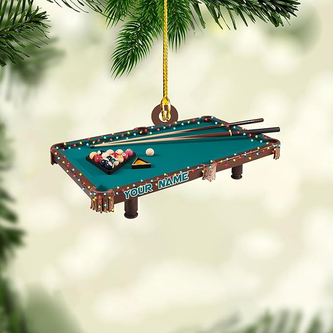 Personalized Billiards Ornament 2025, Billiards Christmas Ornaments N14