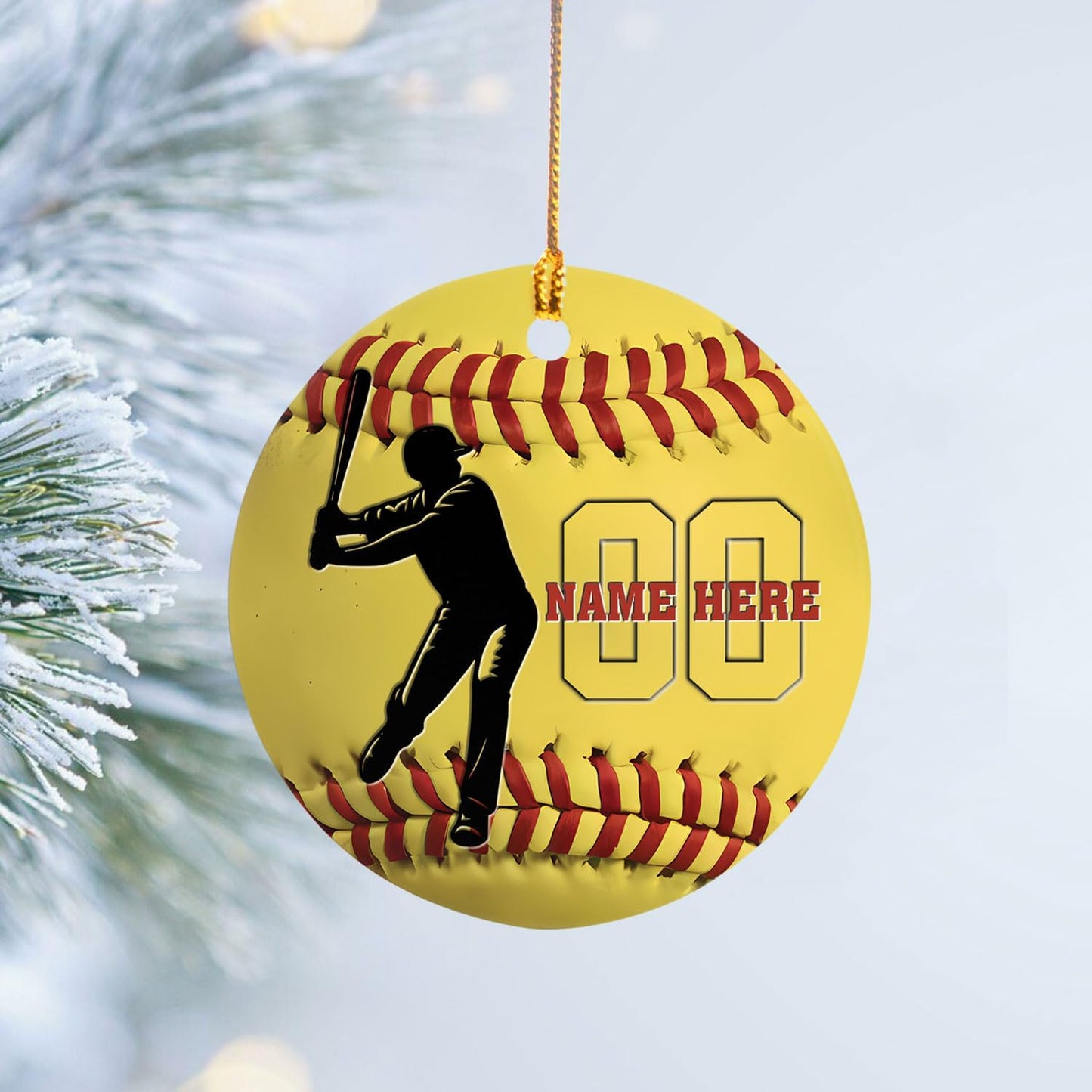 Personalized Softball Ornament – Custom Sports Christmas Tree C21