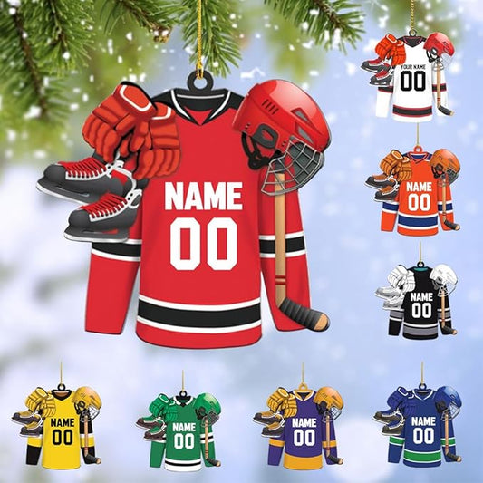 Personalized ice Hockey Ornament N19