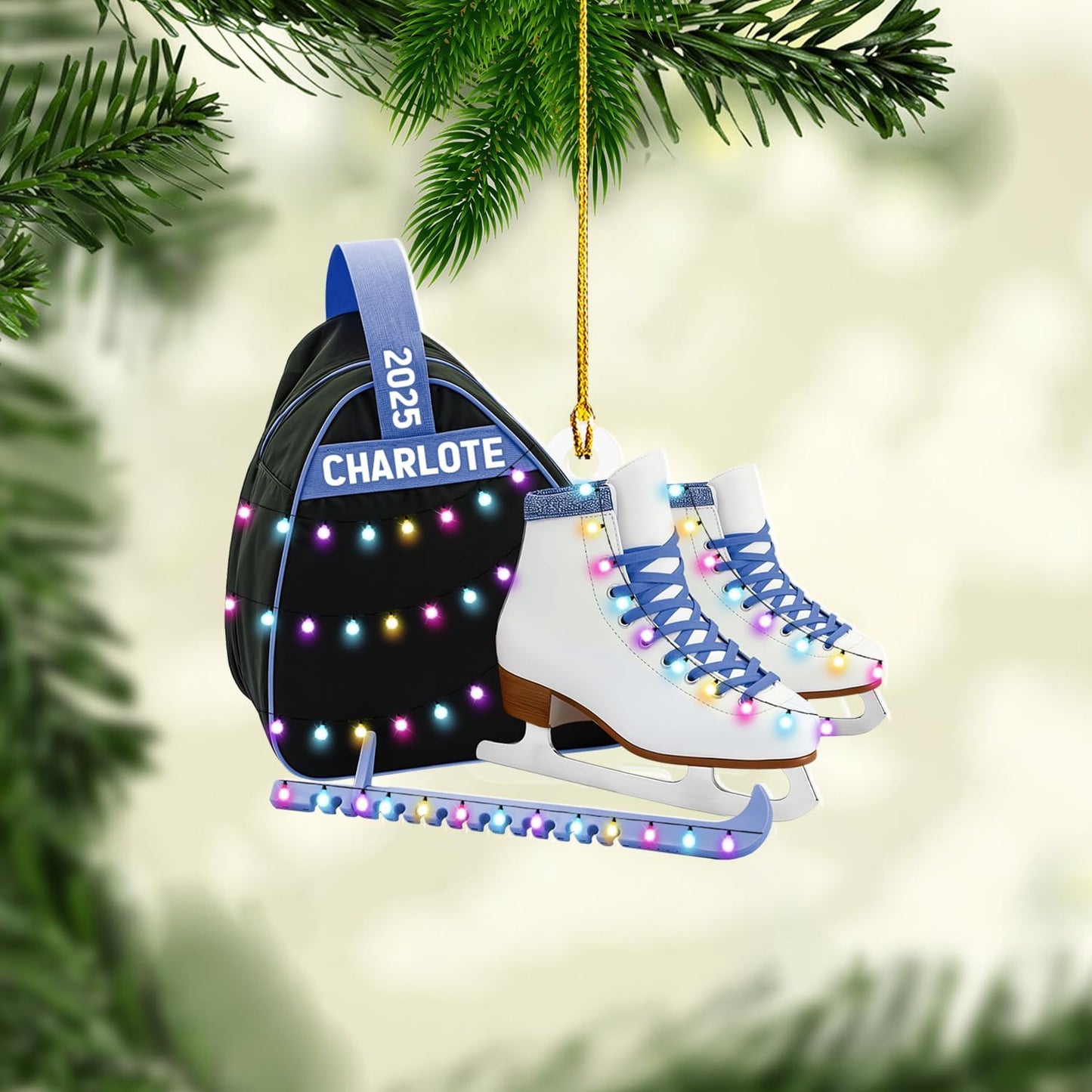 Personalized Ice Skating Christmas Ornament N10
