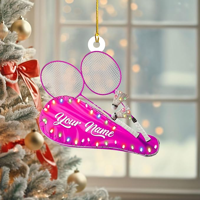 Pesonalized Christmas Gift for Badminton Players, Sports Lovers Badminton Ornament LL38