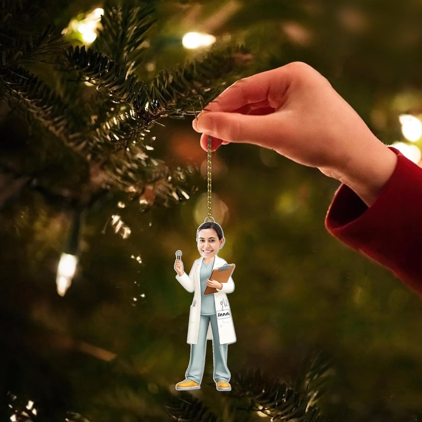 Custom Name and Photo Dentist Christmas Ornament 2