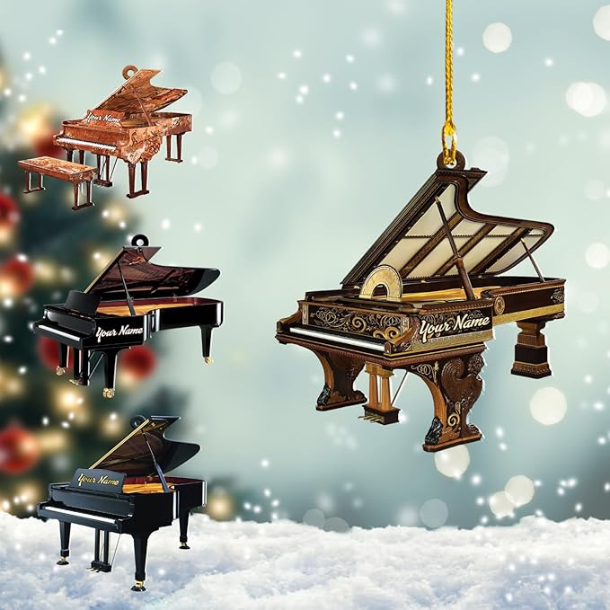 Custom Music Instrument Christmas Gift - Piano Ornament for Piano Lovers LL10