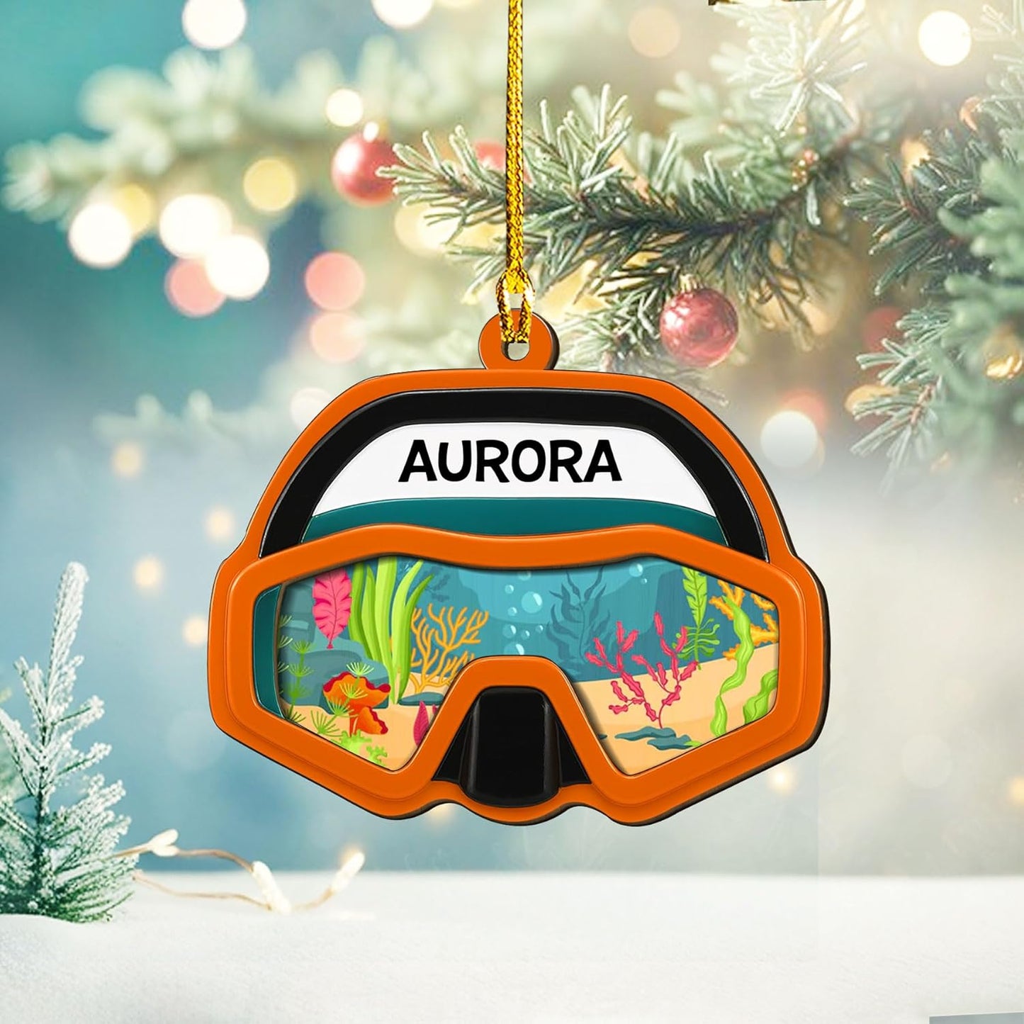 Custom Scuba Diver Ornament – Personalized Acrylic Christmas Tree Decoration, Gift for Divers and Swimmers TSD29