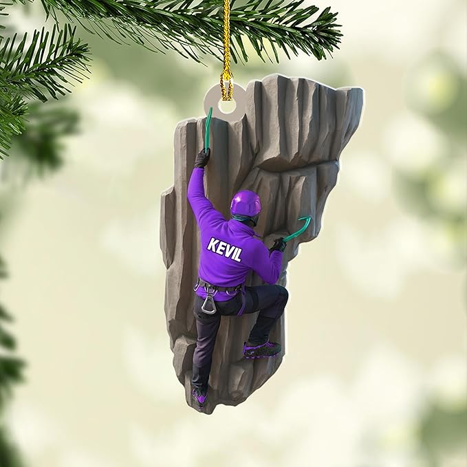 Personalized Rock Climber Christmas Gift for Mountaineers - Climbing Ornament LL19
