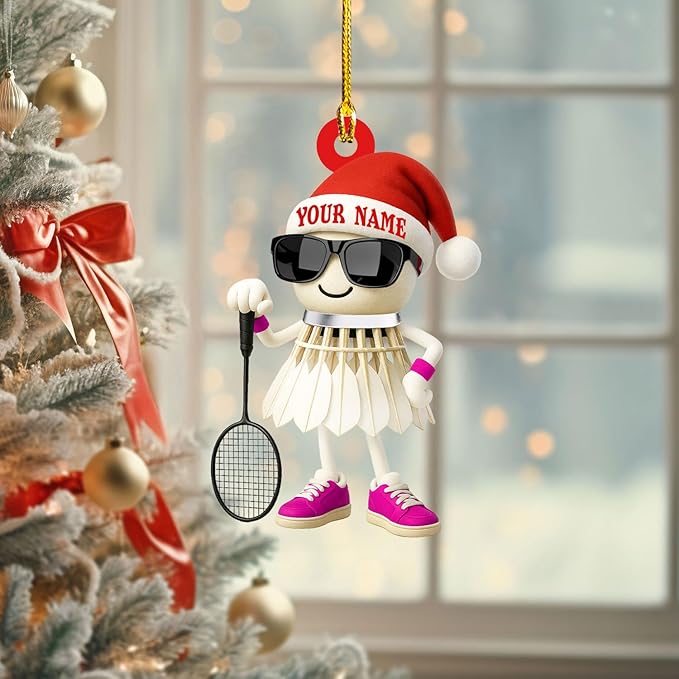 Pesonalized Christmas Gift for Badminton Players, Sports Lovers Badminton Ornament LL39