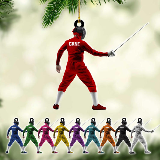 Personalized Fencing Christmas Ornament Christmas Tree Decor Gift for Fencer 2025 Fencing for Christmas Tree C09