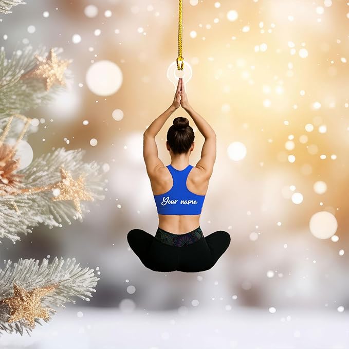 Personalized Yoga Lovers Ornament - Custom Yoga Christmas Decoration Gift LL4