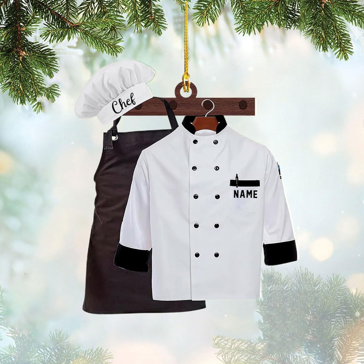 Personalized Chef Christmas Ornament 2025, Custom Chef Uniform and Hat Ornaments for Christmas Tree, Cooking, Baking, Kitchen GiftsN05