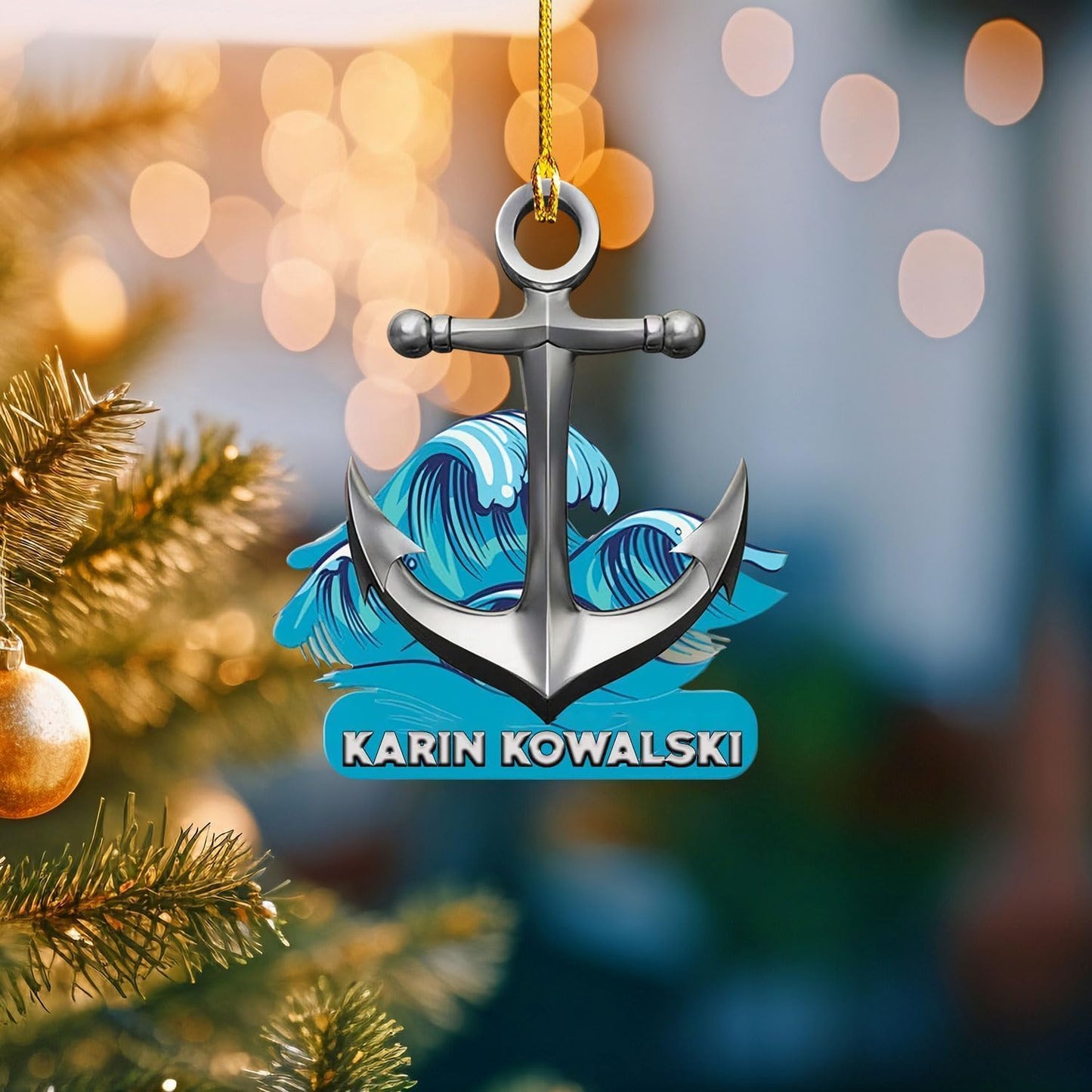 Custom Name Sailor Ornament – Personalized Captain Acrylic Sailing Ornament, Nautical Christmas Tree Decoration for Navy Lovers TS28