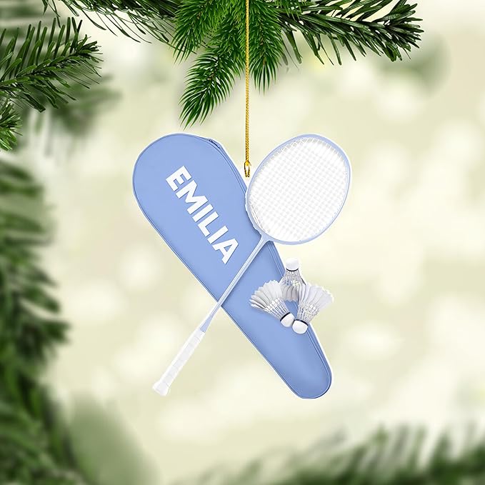 Pesonalized Christmas Gift for Badminton Players, Sports Lovers Badminton Ornament LL36