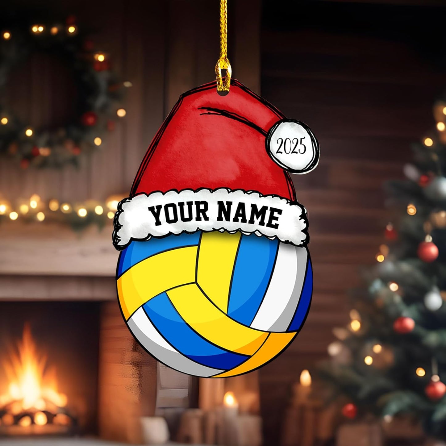 Personalized Volleyball Ornament, Custom Volleyball Player Gift Sports Ornament 2025 Gift for Sport Lover TV14