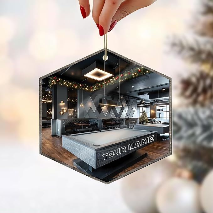 Personalized Billiards Ornament 2025, Billiards Christmas Ornaments N11