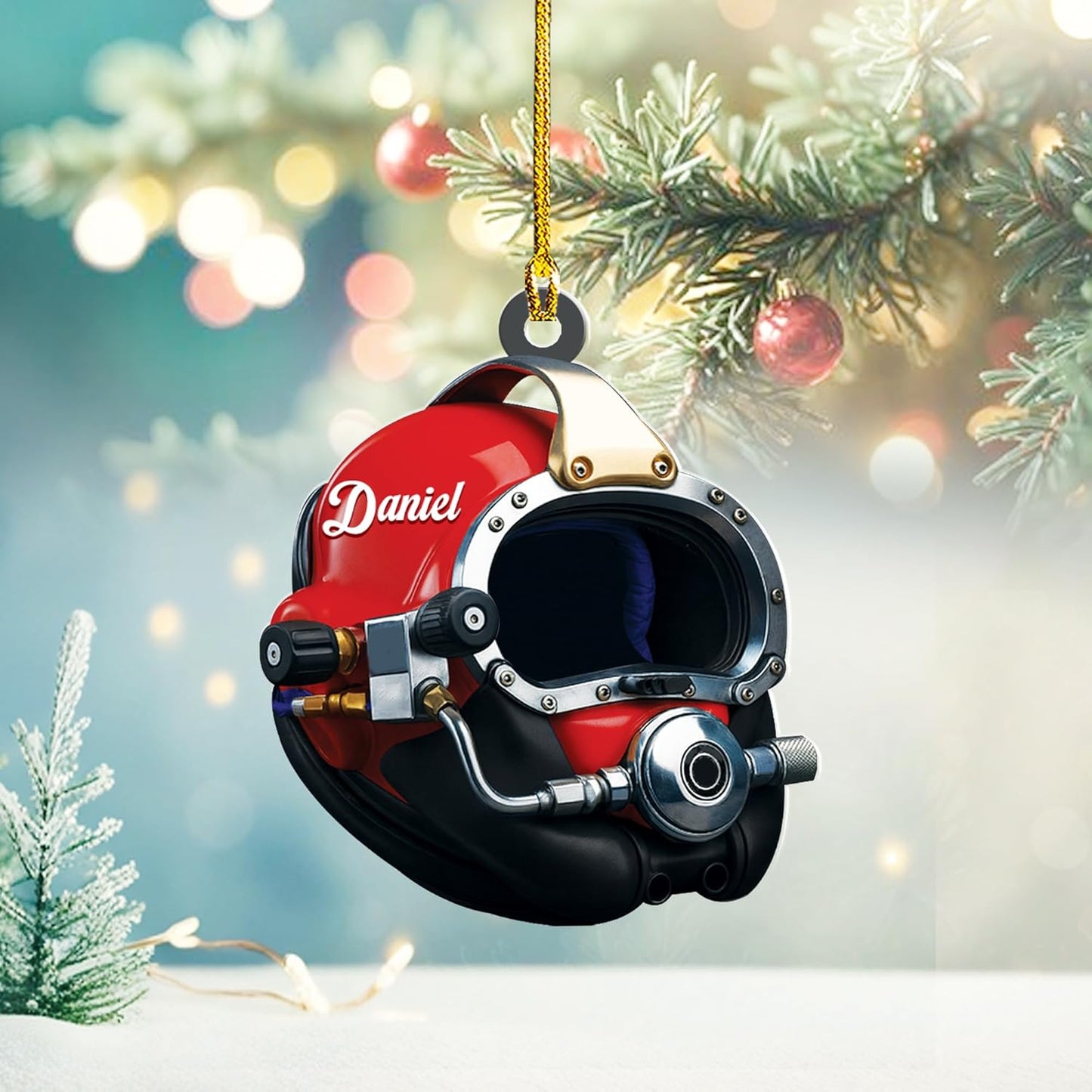 Custom Name Diving Ornament – Personalized Acrylic Scuba Diver Christmas Keepsake, Underwater Gift TSD20