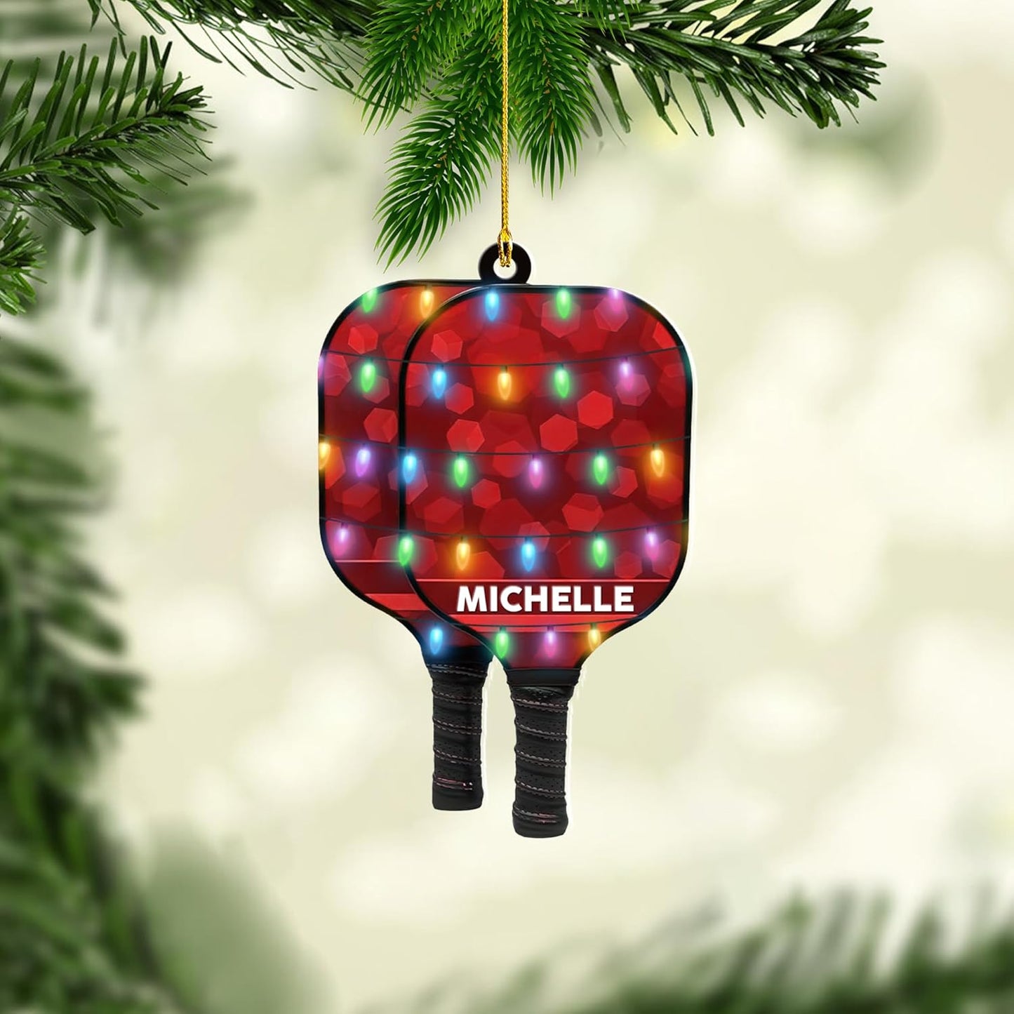Personalized Pickleball Paddle Ornament – Pickleball Christmas Ornament NH2