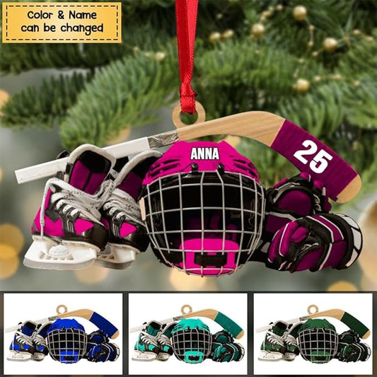 Personalized ice Hockey Ornament N14