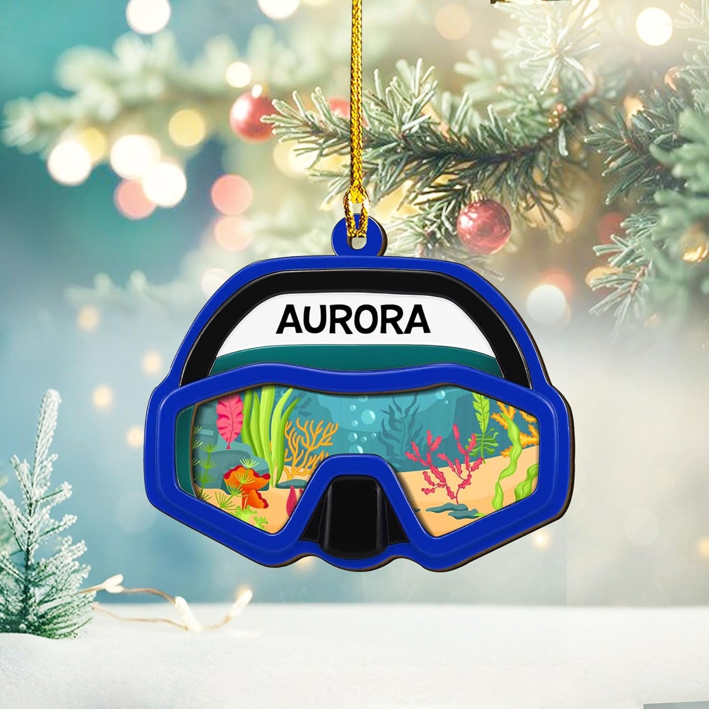 Custom Scuba Diver Ornament – Personalized Acrylic Christmas Tree Decoration, Gift for Divers and Swimmers TSD29