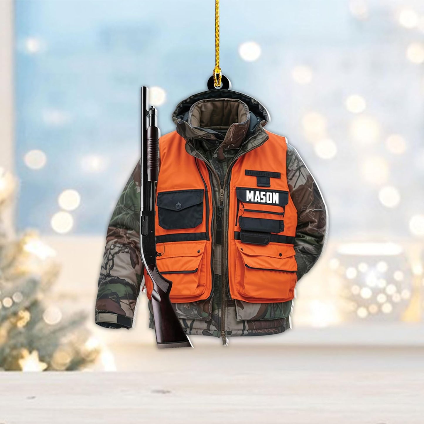 Personalized Hunting Ornament, Hunter Christmas Acrylic Ornament 2025 T02