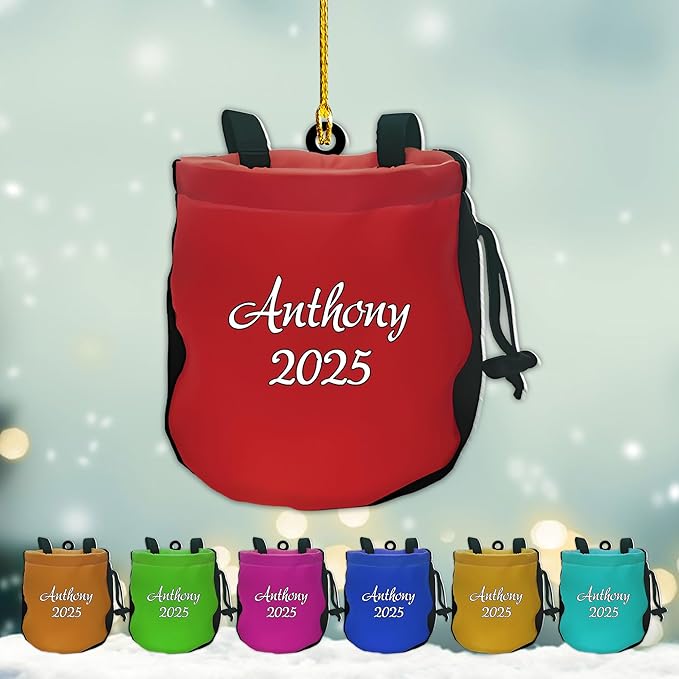 Personalized Climbing Ornament - Custom Rock Climber Christmas Gift for Mountaineers LL6