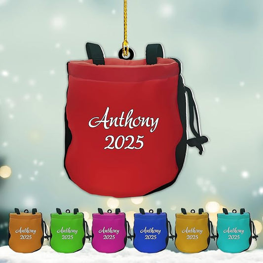 Personalized Climbing Ornament - Custom Rock Climber Christmas Gift for Mountaineers LL6