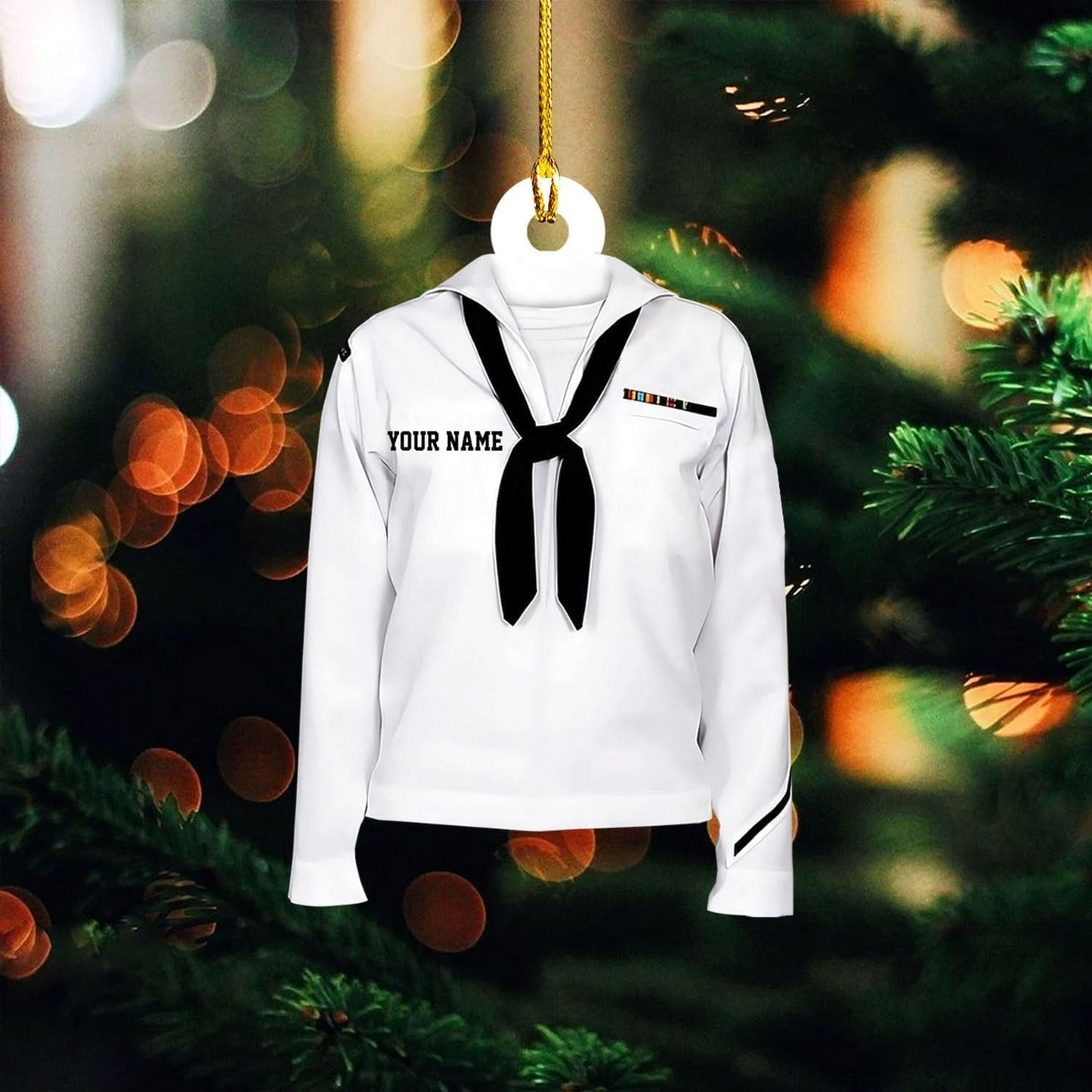 Custom Name Sailor Ornament – Personalized Captain Acrylic Sailing Ornament, Nautical Christmas Tree Decoration for Navy Lovers TS21