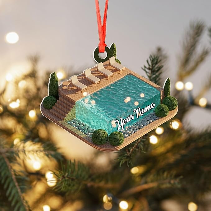 Custom Swimming Ornament - Swimmer Christmas Gift for Boys, Girls & Pool Lovers LL20