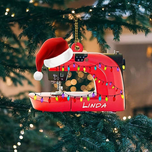 Personalized Sewing Machine Ornament - Custom Christmas Gift for Sewing Lovers LL7