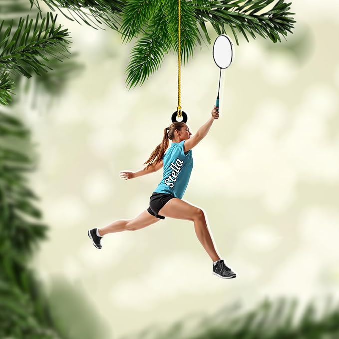 Custom Christmas Gift for Badminton Players, Sports Lovers Badminton Ornament LL23