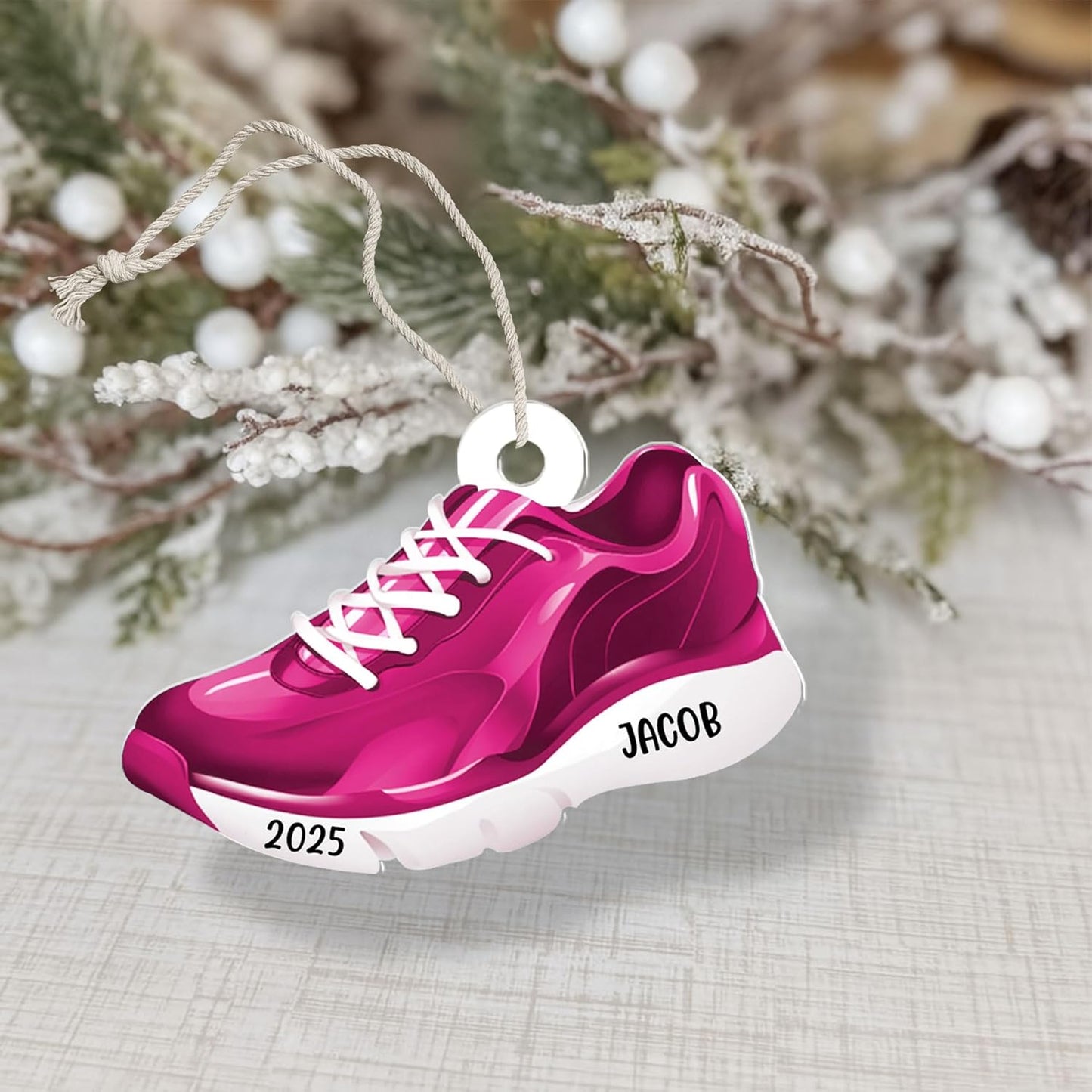 Custom Name Running Shoes Ornament – Personalized Marathon Acrylic Gift, Athlete Christmas Decoration TM21