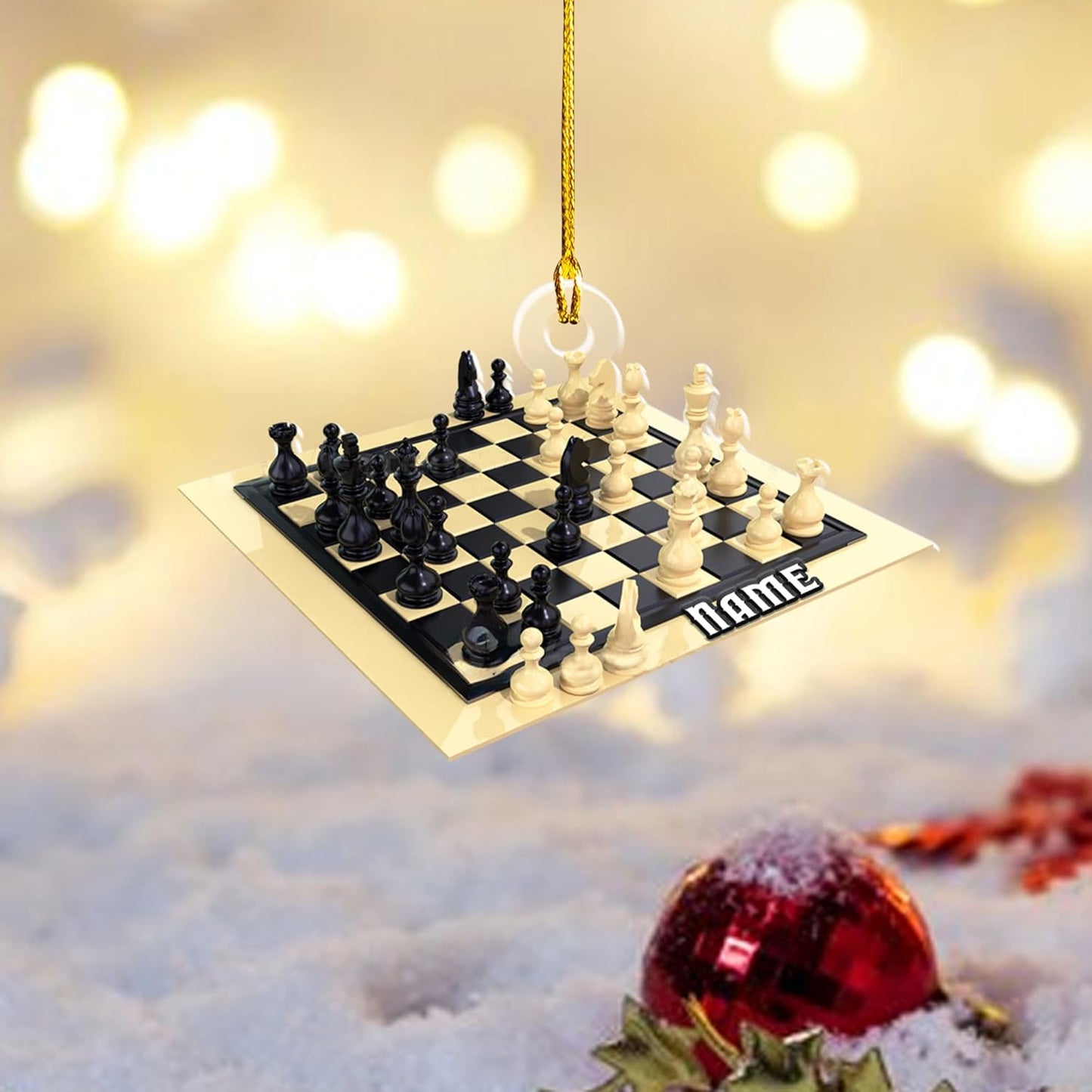 Personalized Name Chess Ornament Gift for Men Women Chess Team Player N34