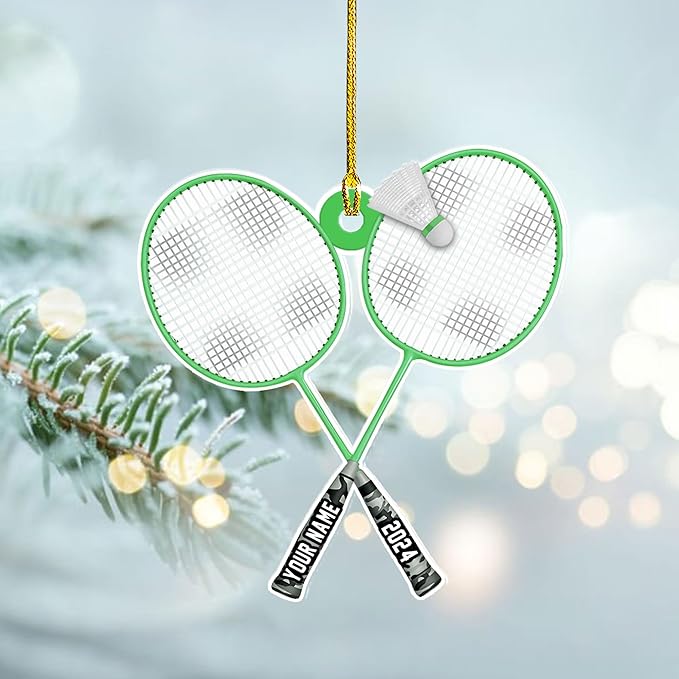 Pesonalized Christmas Gift for Badminton Players, Sports Lovers Badminton Ornament LL50