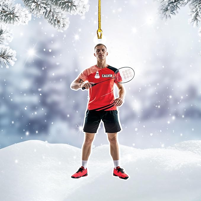 Pesonalized Christmas Gift for Badminton Players, Sports Lovers Badminton Ornament LL37